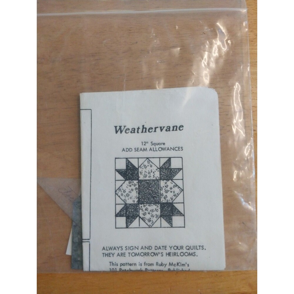 Weather Vane 12 " Square Quilting Template